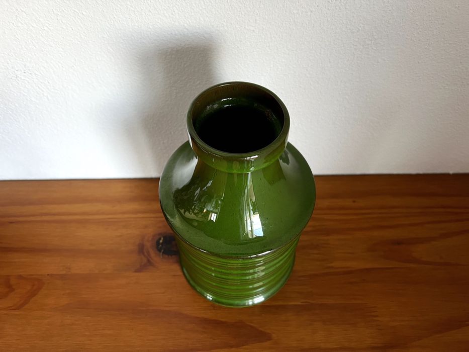 Vaso vintage cerâmica verde, vintage green ceramic vase