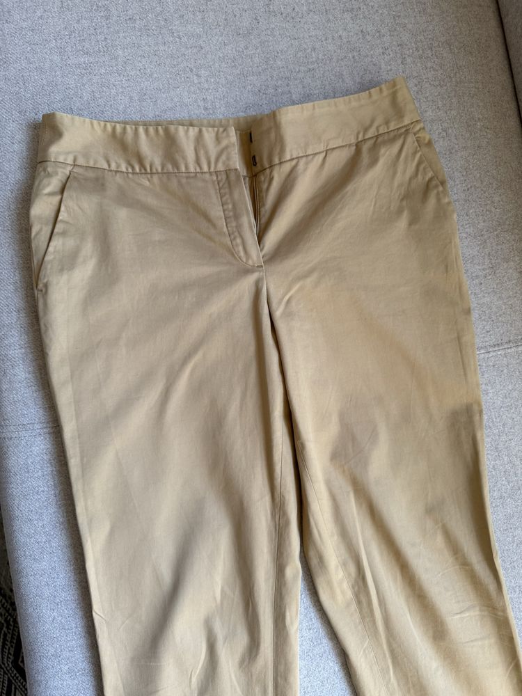 Musztardowe damskie spodnie chinosy Massimo Dutti 40