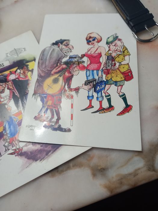 Postais ilustrados com desenhos de Vilhena