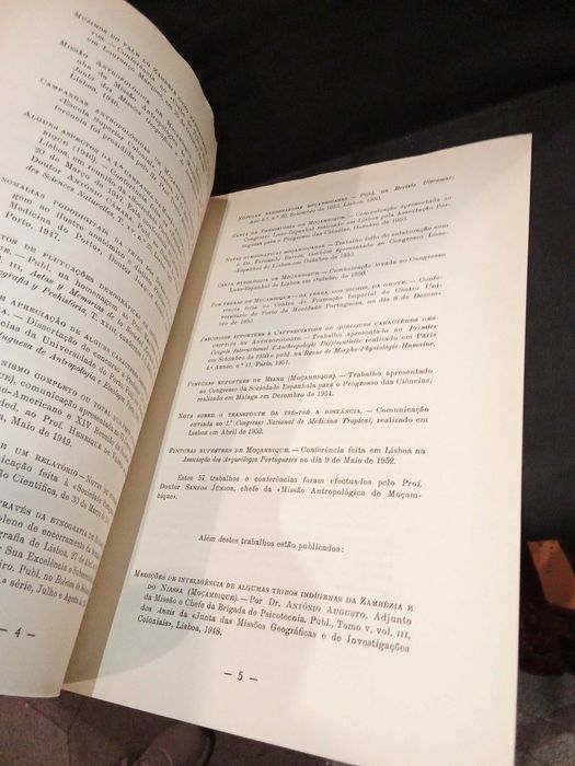 Lista dos trabalhos da Missão Antropológica de Moçambique