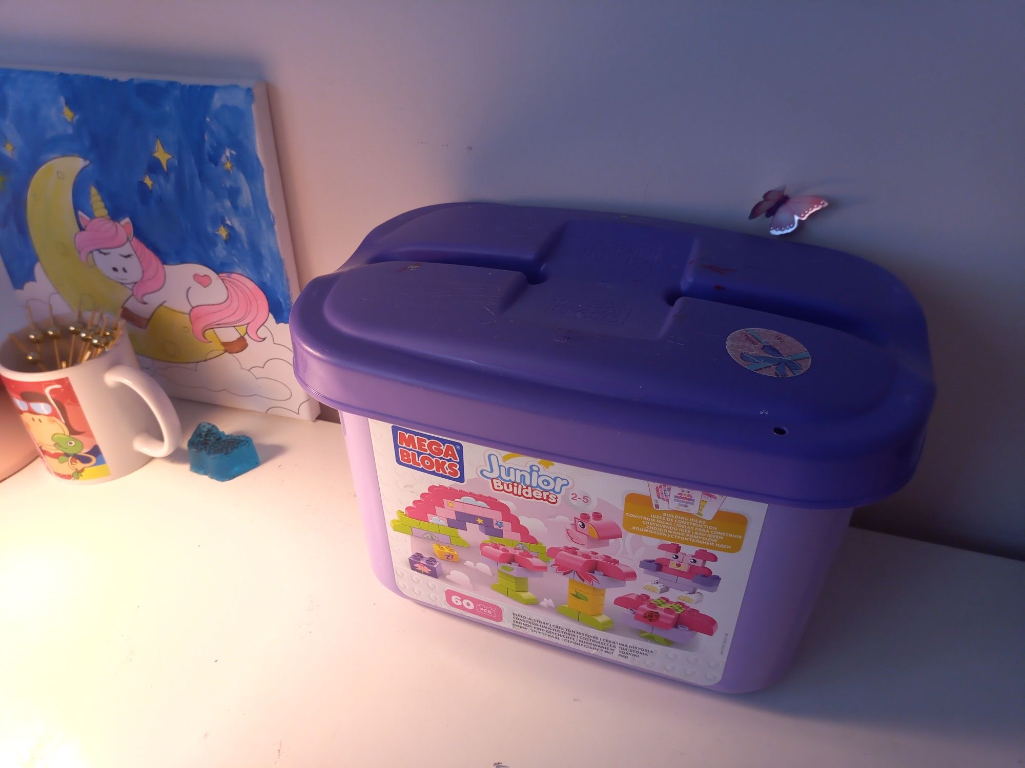 Mega Bloks Junior Builders Pudełko z Klockami Mini 60 el. fioletowe