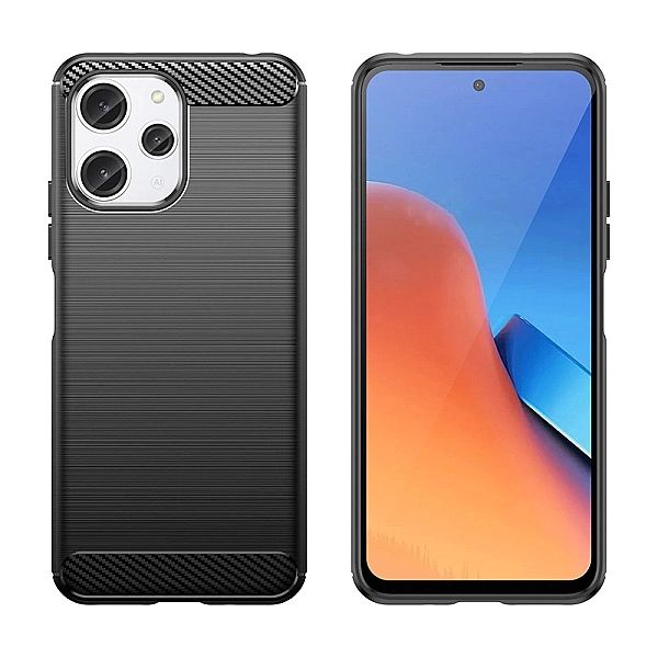 Elastyczne etui wzór karbon do Xiaomi Redmi 12 Carbon Case - czarne
