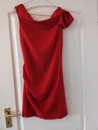 Sukienka czerwona asymetryczna mini