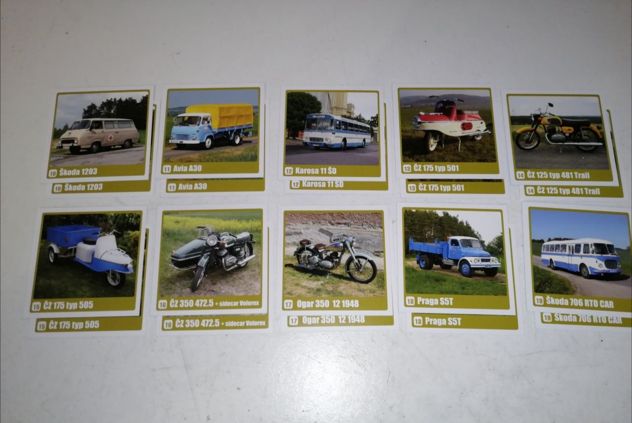 Karty czeskie PEXESO memory pamięciowe gra zabawka stare auta