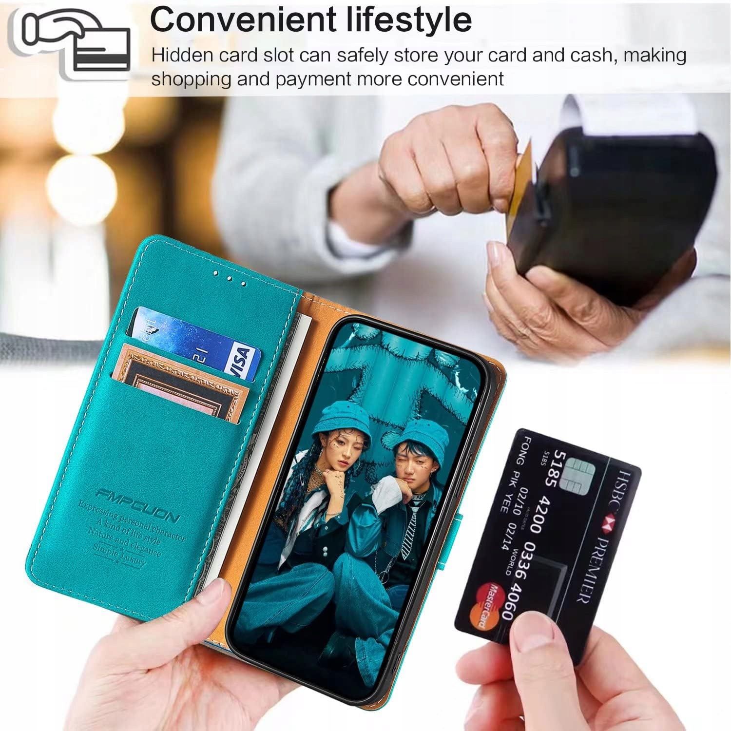 etui do motorola edge 2021, skórzane, premium z klapką zielone