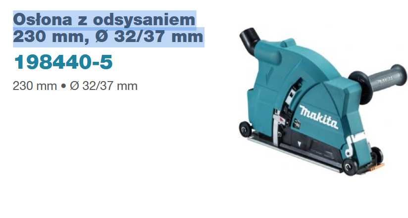 Osłona z odsysaniem 230 mm, Ø 32/37 mm
