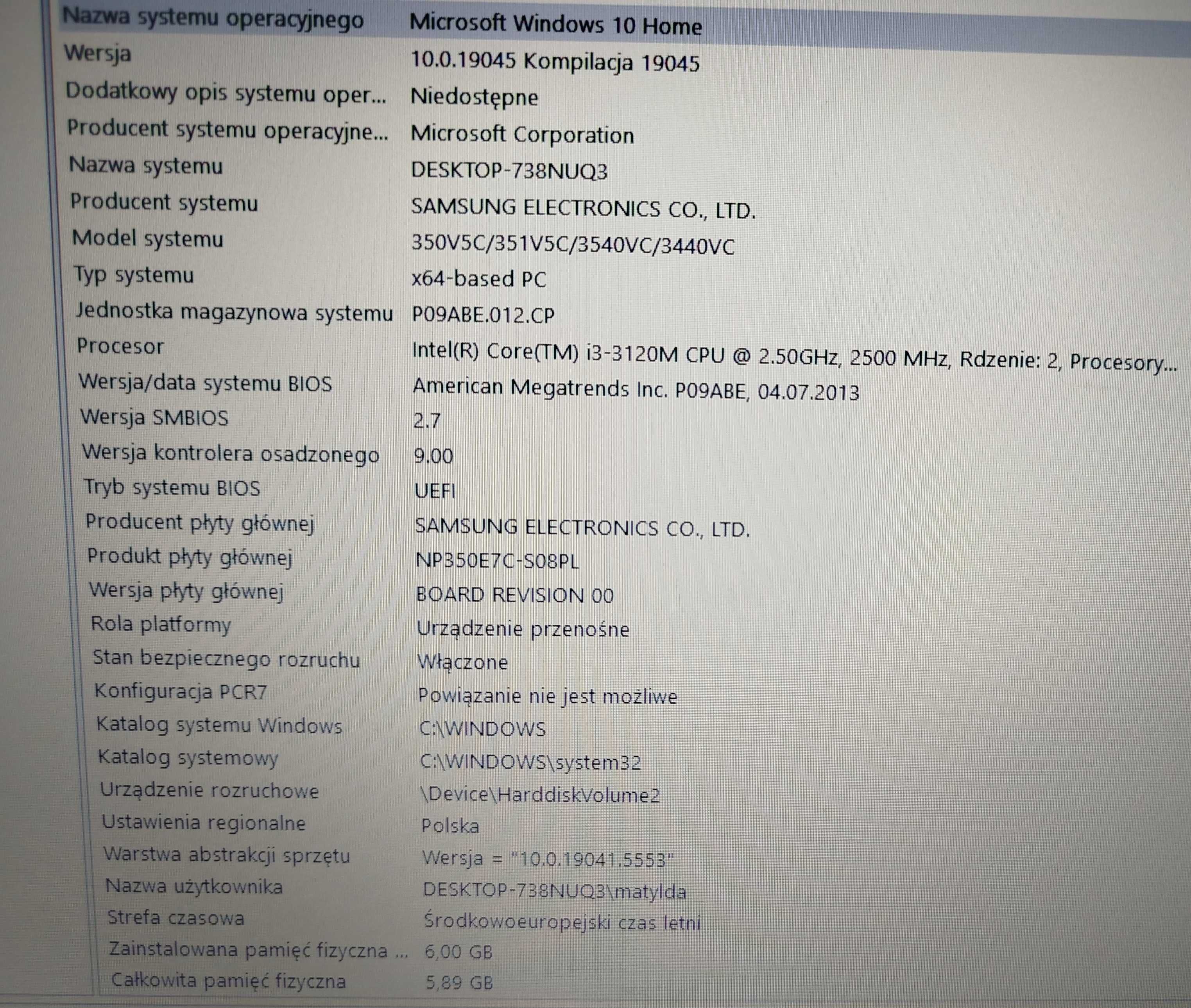 Laptop Samsung NP350E7C