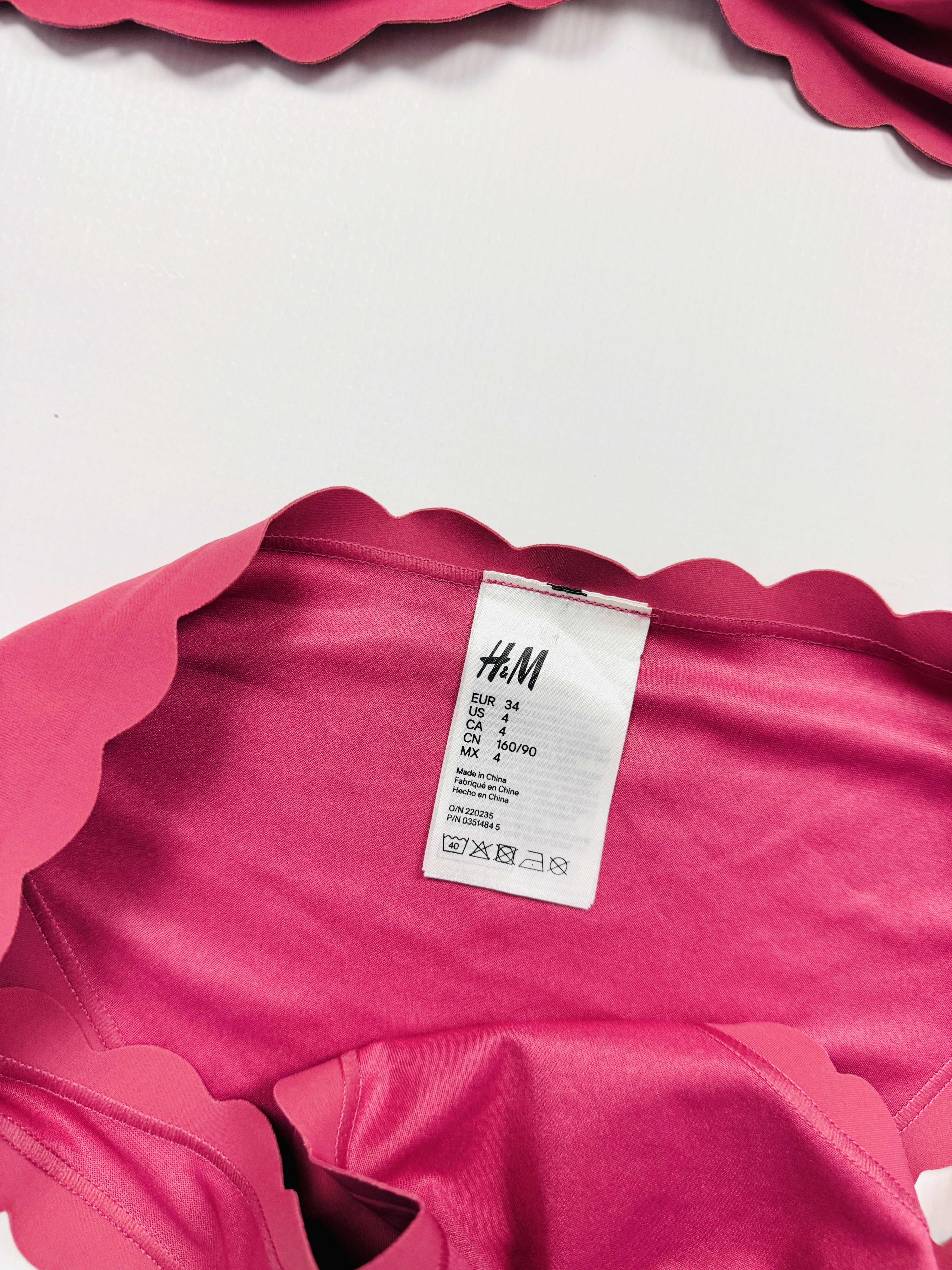 Kostium kąpielowy dwuczęściowy bikini XS 34 L 40 różowy H&M