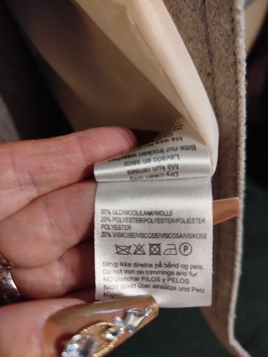 Płaszcz wełniany designerski S