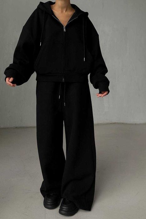 Спортивний костюм жіночий штани НА ЗАТЯЖКАХ і зіп кофта худі на змійці