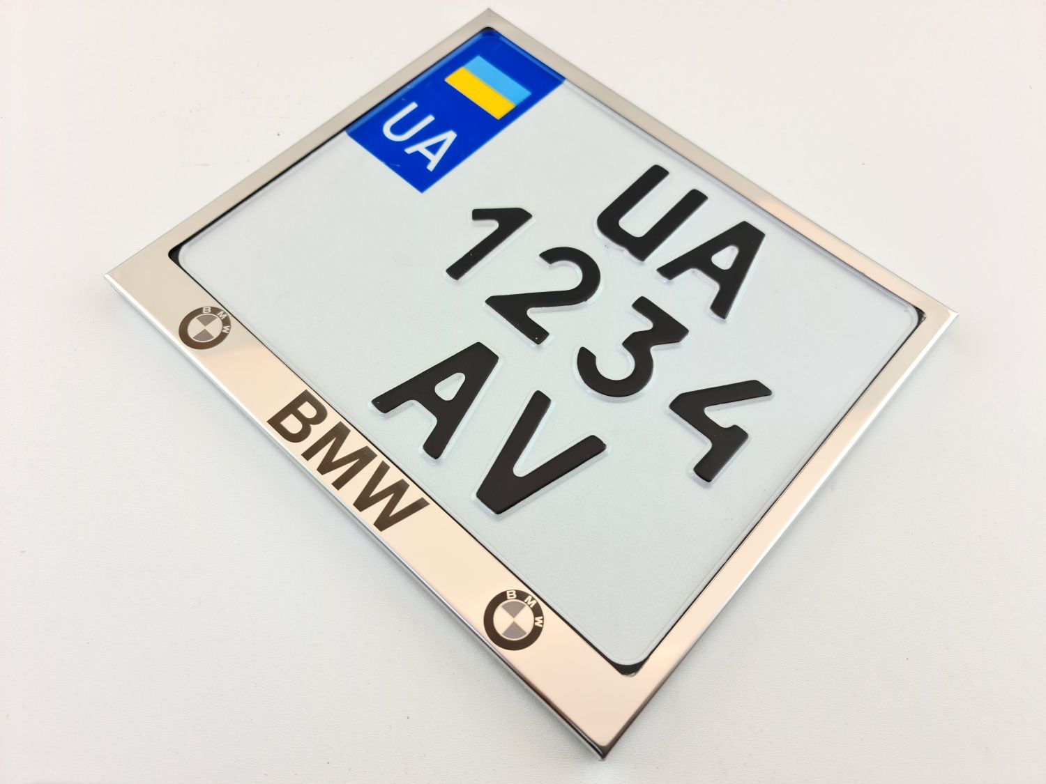Рамка під мото номер з написом BMW / БМВ мотоцикл