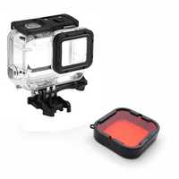 Бокс SHOOT для GoPro Hero5/6/7 Black+красный подводный фильтр Telesin