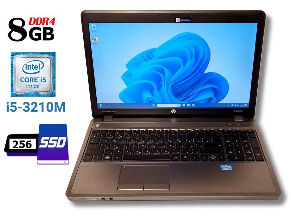 HP 4540s 15.6 i5-3210M 3.1ГГц 8/256Гб SSD батар 3-4 годин