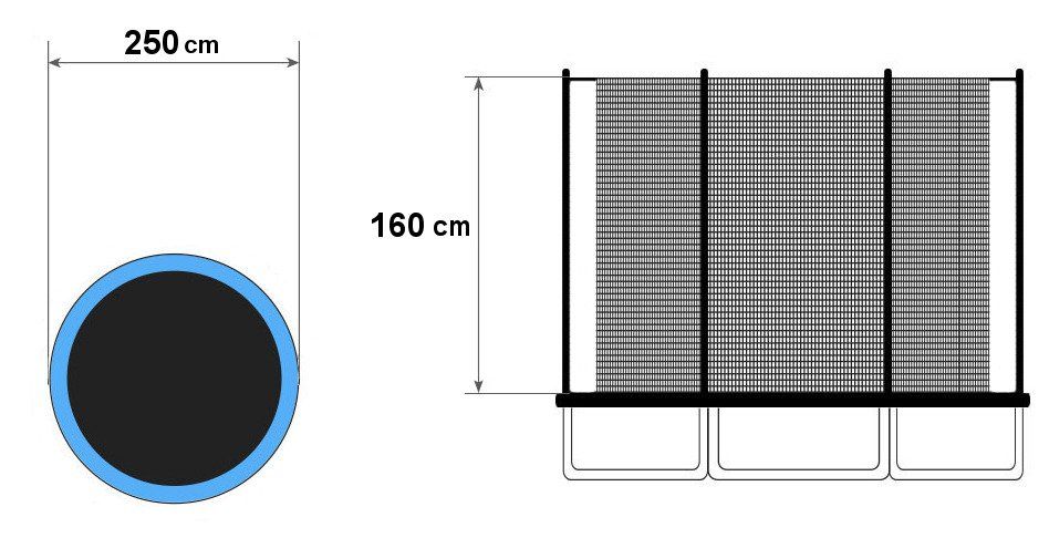 Siatka ochronna wewnętrzna trampolina 250cm 8ft/6