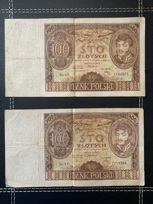 Banknot 100 zł 1932r , 1934r ciekawy numer