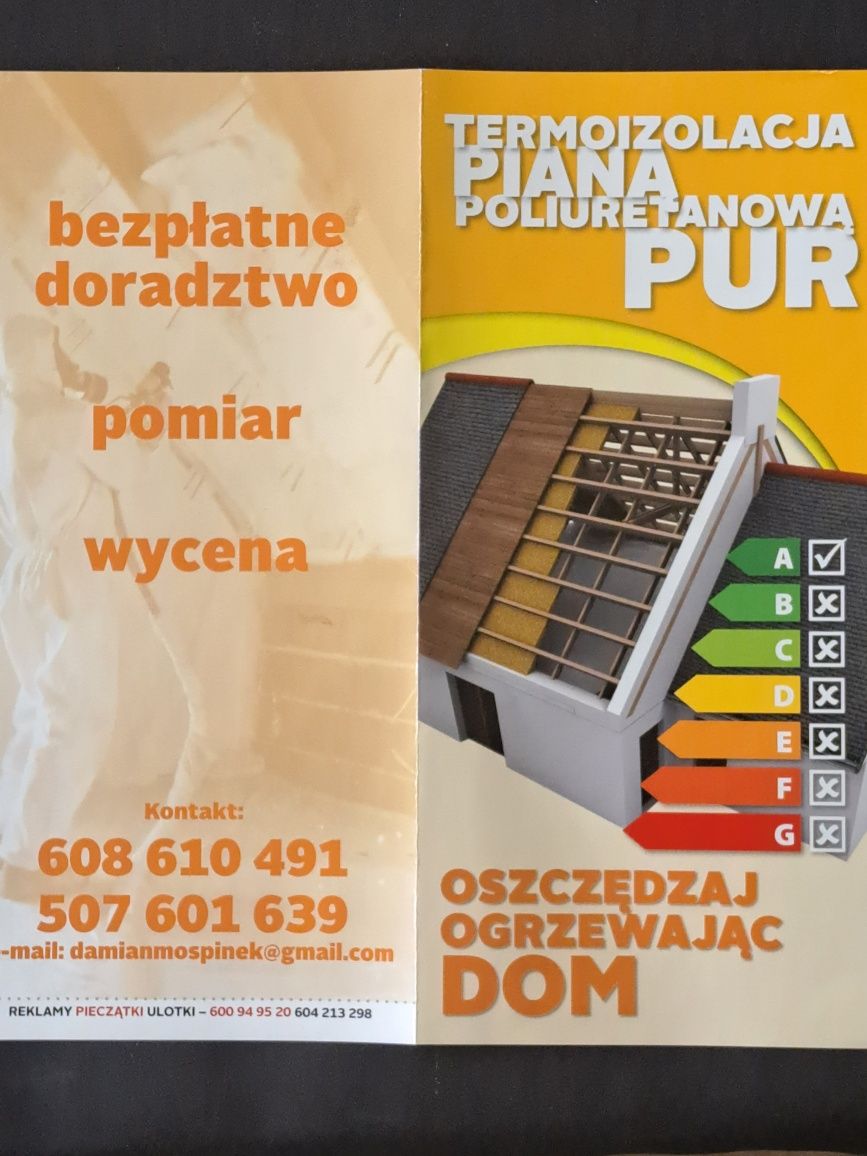 Termoizolacja piana pur ocieplenie ocieplanie poddaszy