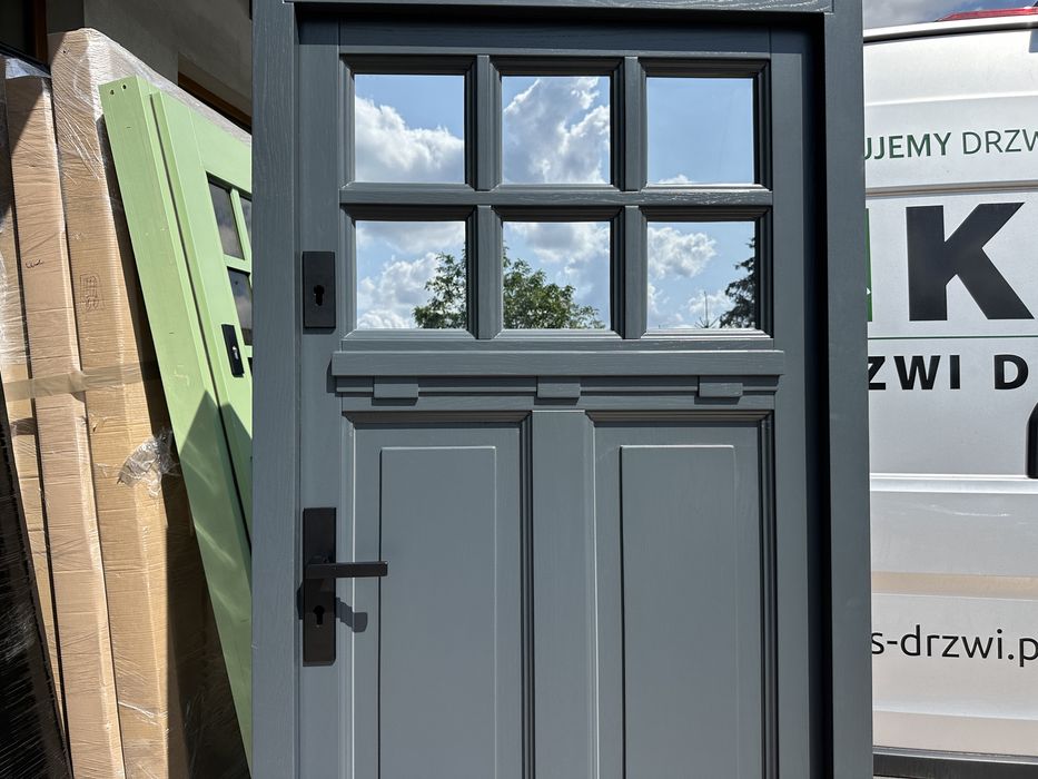 Drzwi zewnętrzne drewniane Grube 100mm U=0,49 Montaż cała Polska i Ue