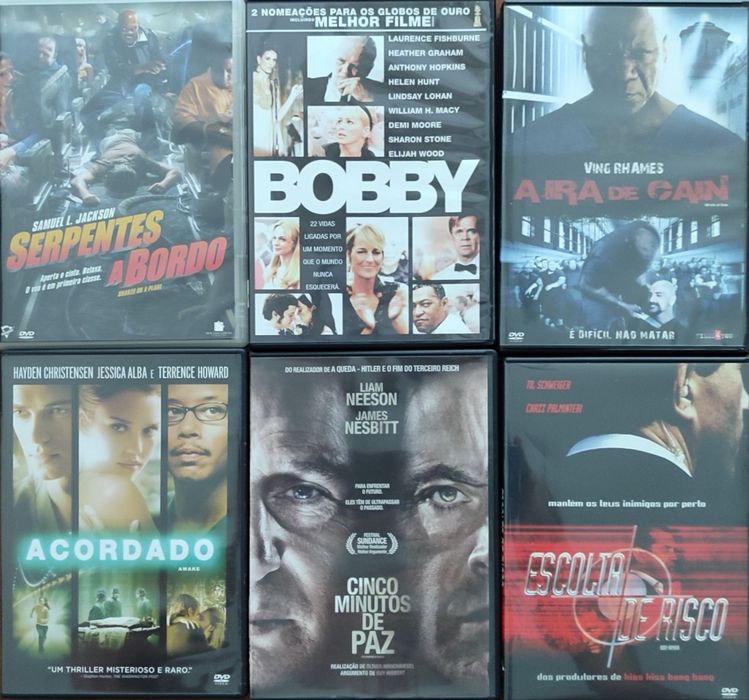 6 DVD de acção (preço de conjunto)