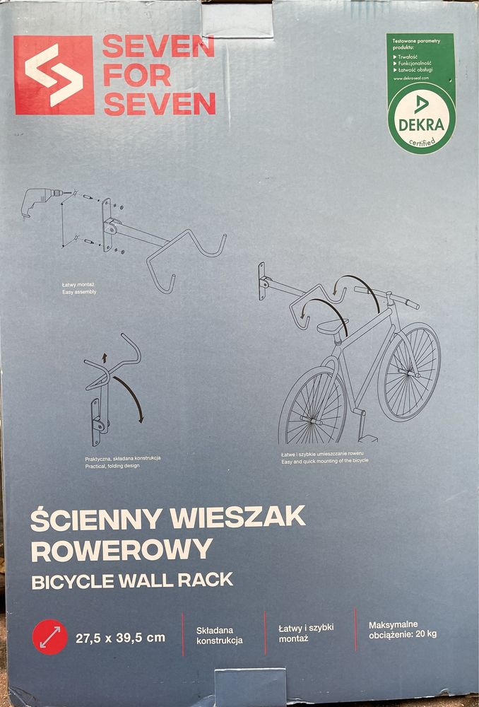 Wieszaki scienne rowerowe