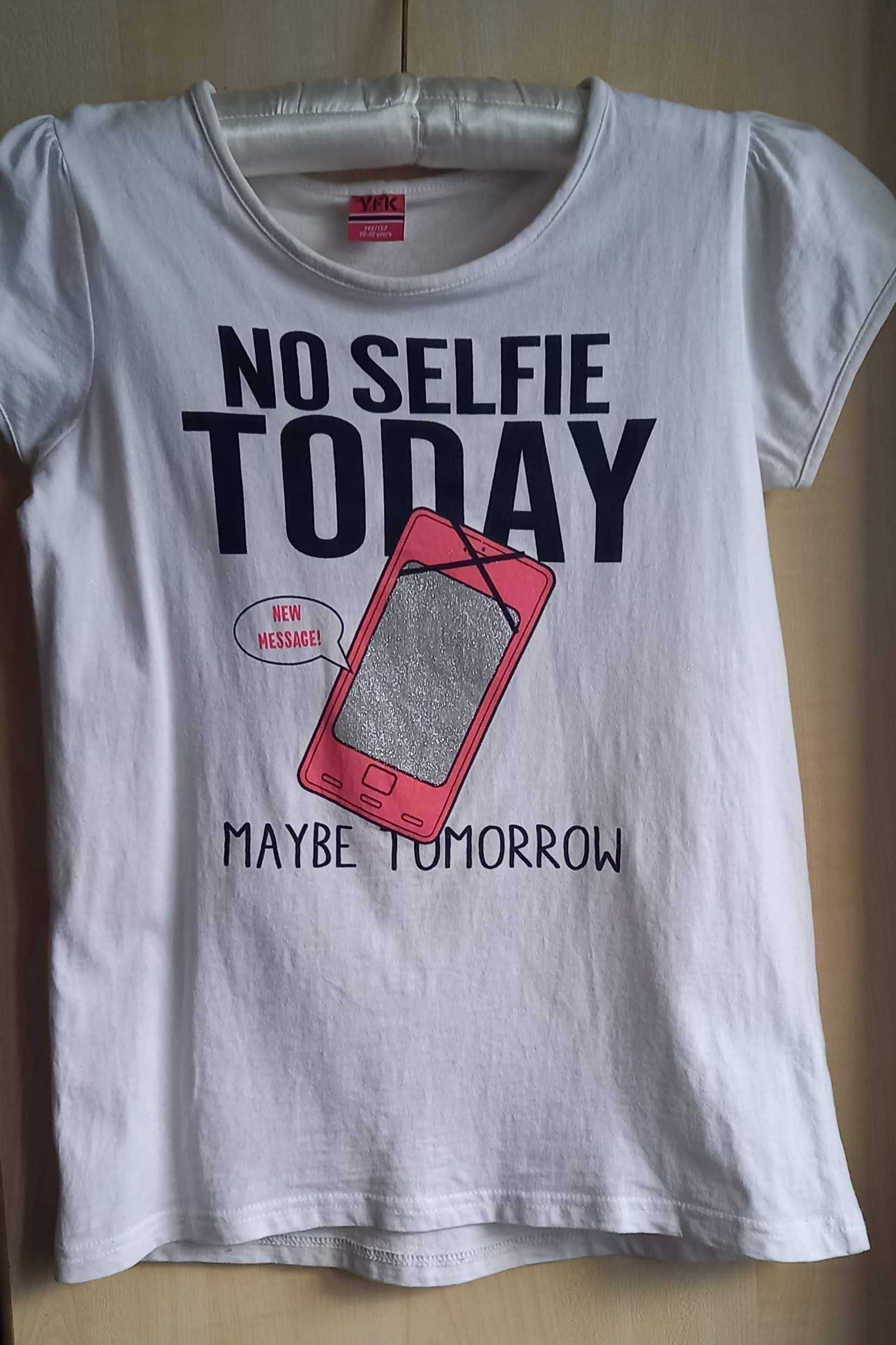 koszulka bluzka dla dziewczynki 146 152  nadruk selfie telefon