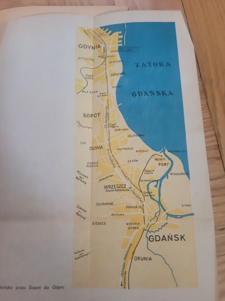 Mapki Gdynia Gdańsk 1974r na prezent! Do ramki przewodnik