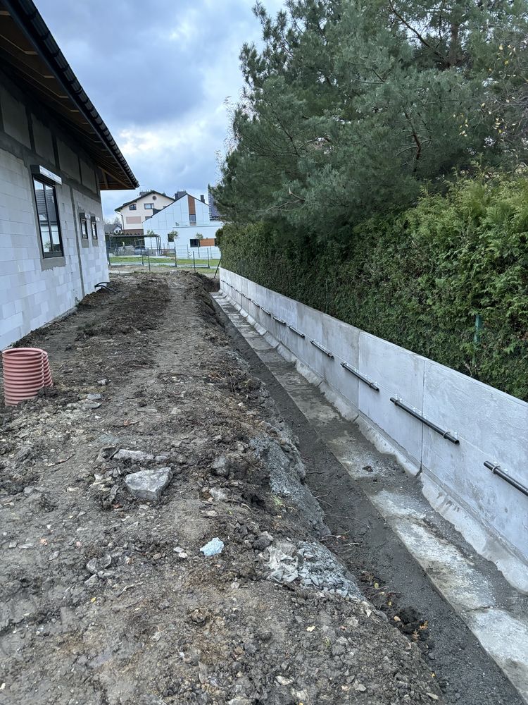 Elki betonowe bloki mury oporowe ukladanie skał ploty betonowe skarpy