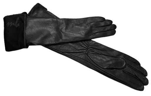 Rękawiczki skórzane damskie długie ciepłe Czarne 40cm L Wrocław