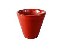 lata 70 ceramiczna czerwona donica