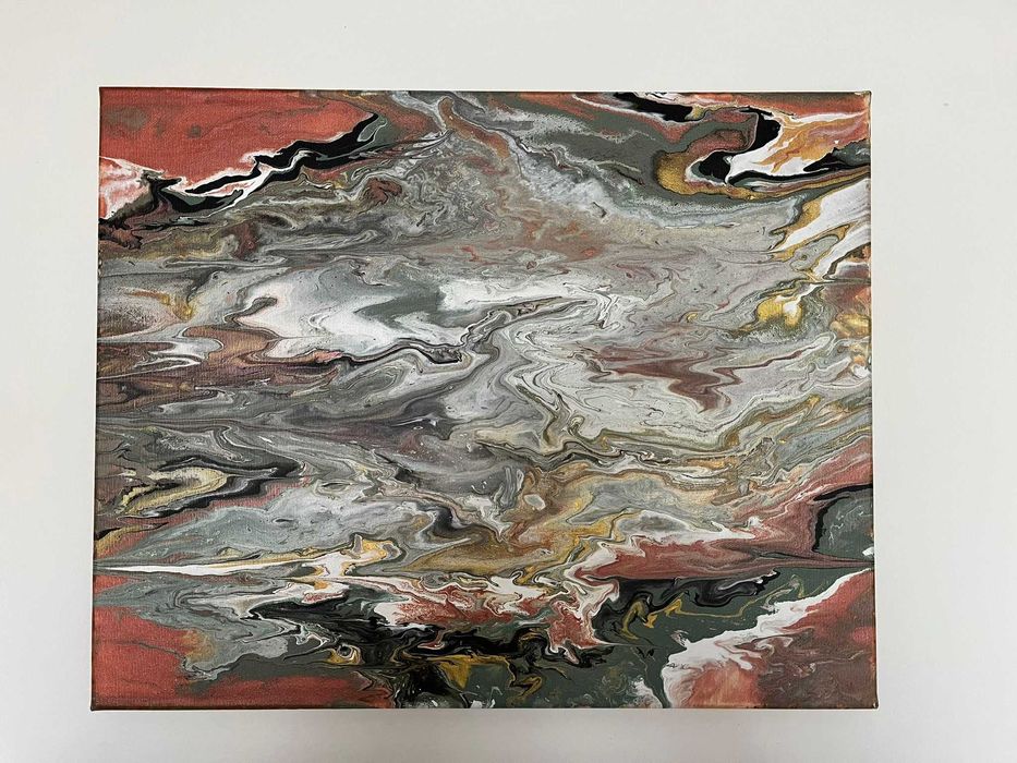 Obraz akrylowy, abstrakcja ręcznie malowany na płótnie, 40 x 50 cm