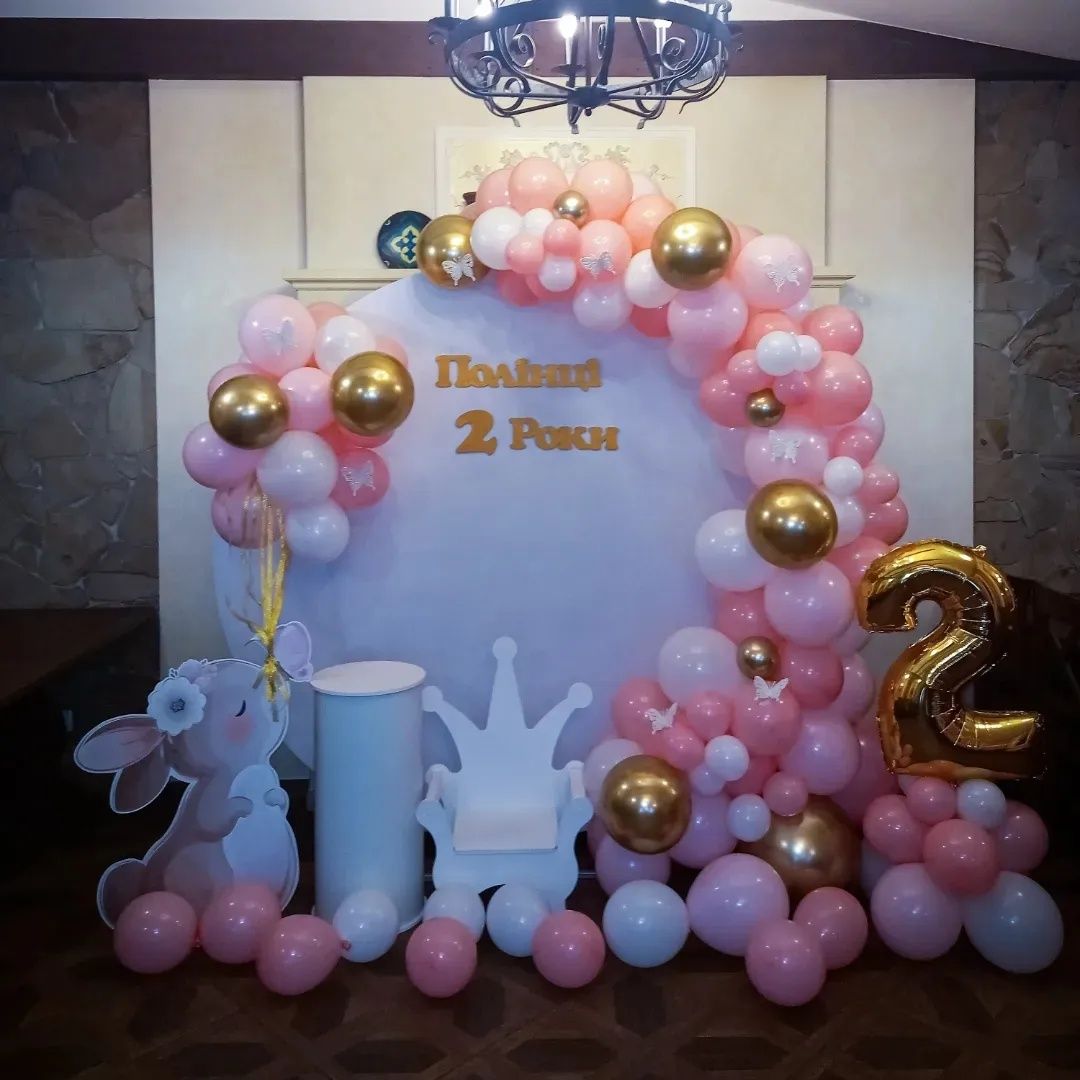 Фотозона на день народження, 1 рік,гелієві кульки, ювілей