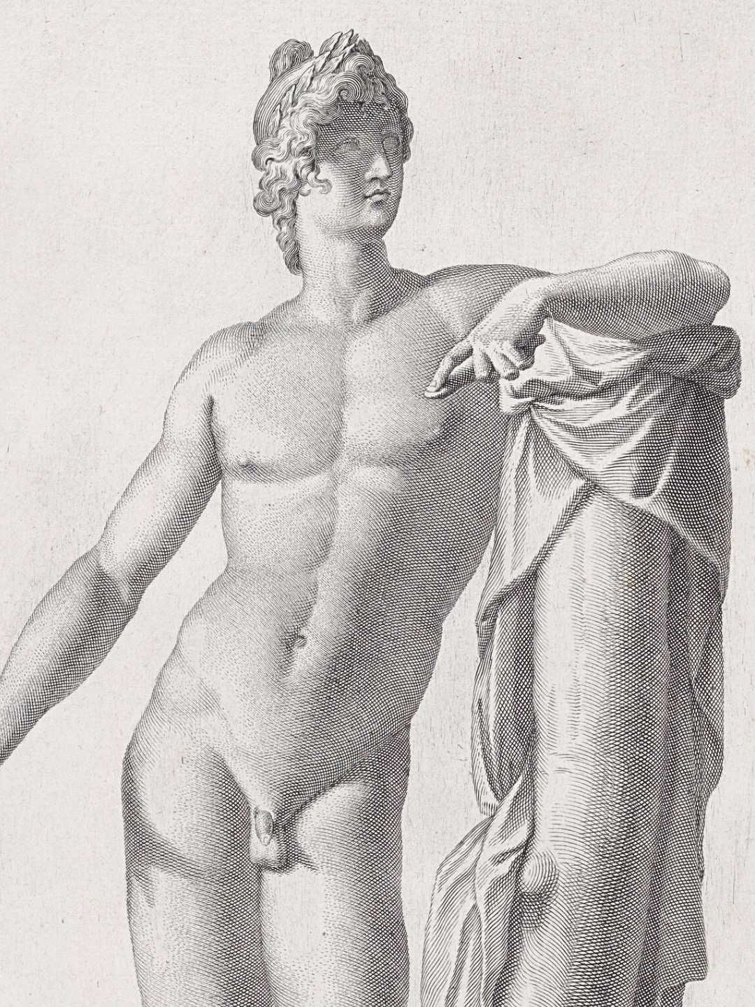 Mitologia Grecka - oryginalny XVIII wieczny staloryt z passe-partout