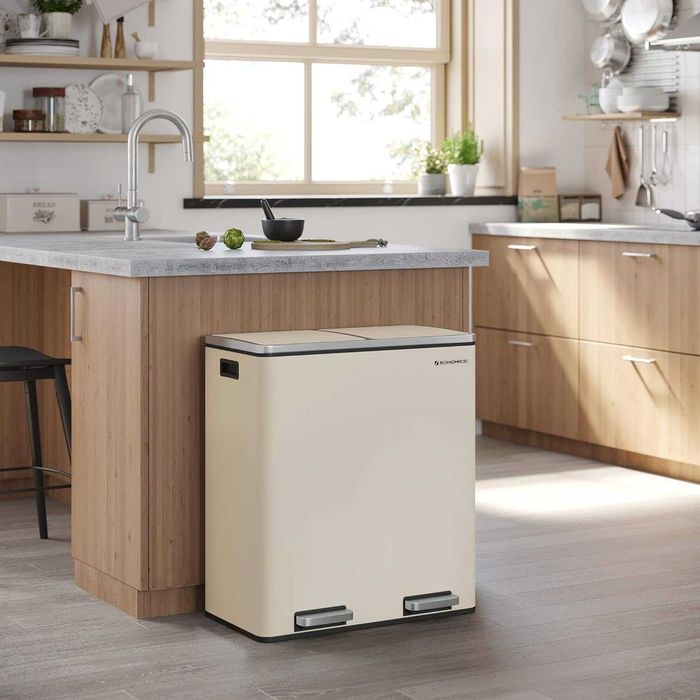 Kosz na śmieci  2 x 30 l, do recyklingu, 2 przegródkami,  wiaderkami