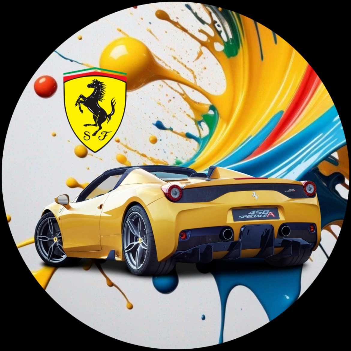 Opłatek na tort Urodziny Ferrari