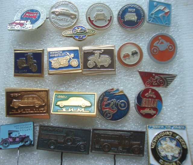 Значки по теме метро ,железная дорога, авто-мото техника
