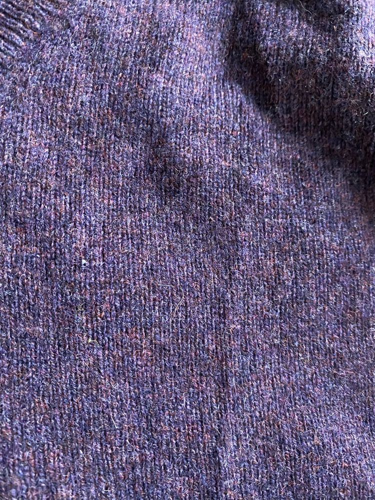 Sweter męski wełniany L Marks&Spencer fioletowy