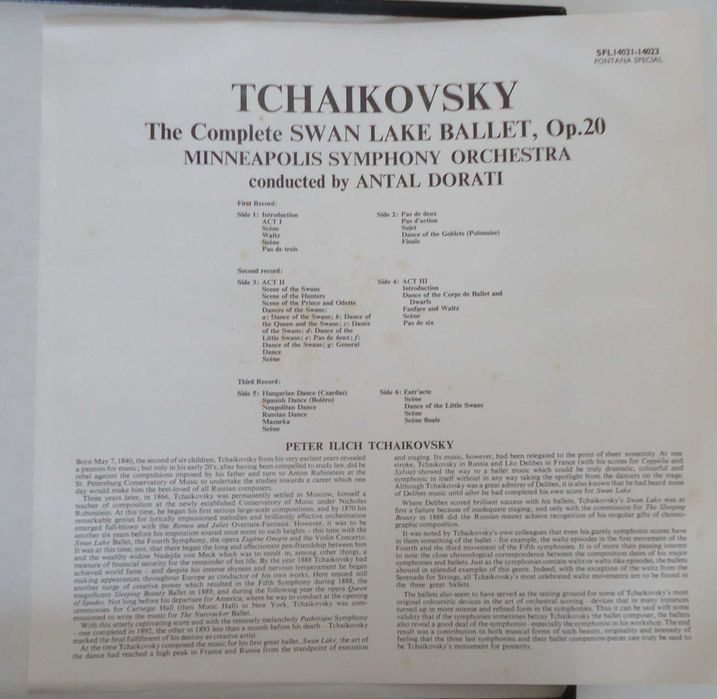 Três discos de vinil - Ballet Lago dos Cisnes de Tchaikovsky