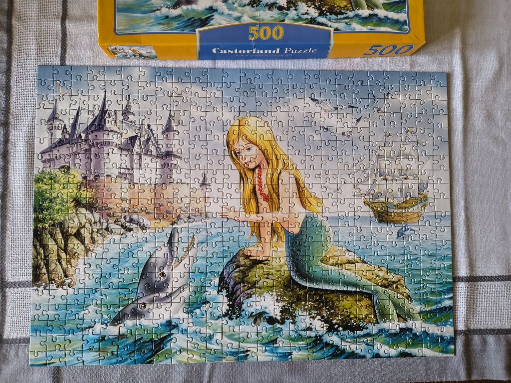 Puzzle Castorland 47x33 cm 500 elementów syrena zamek delfiny