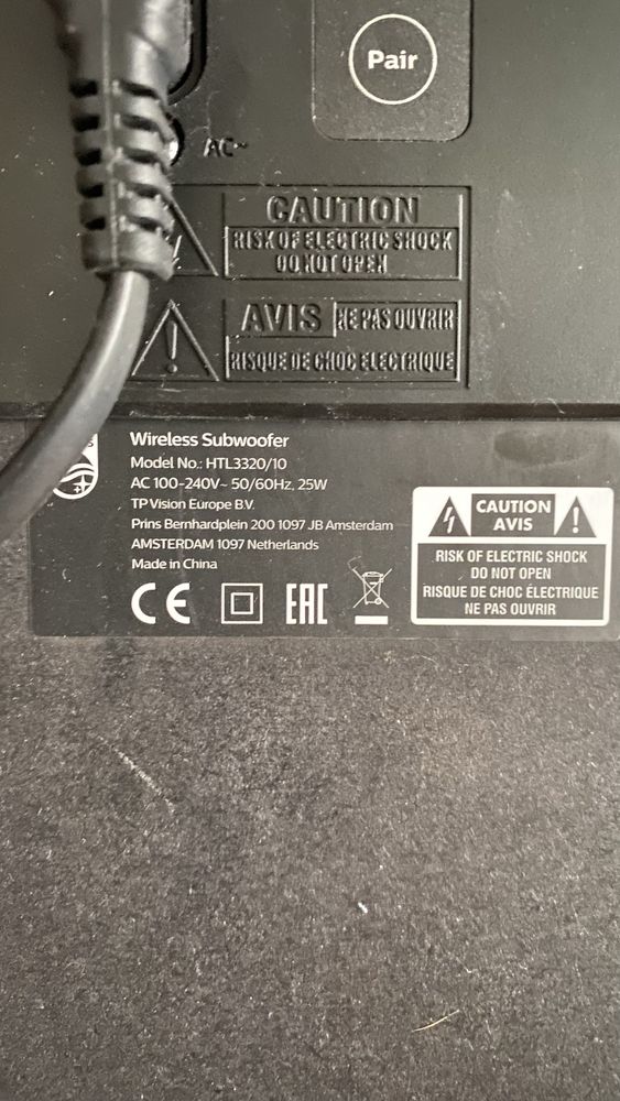 Subwoofer PHILLIPS HTL3320/10