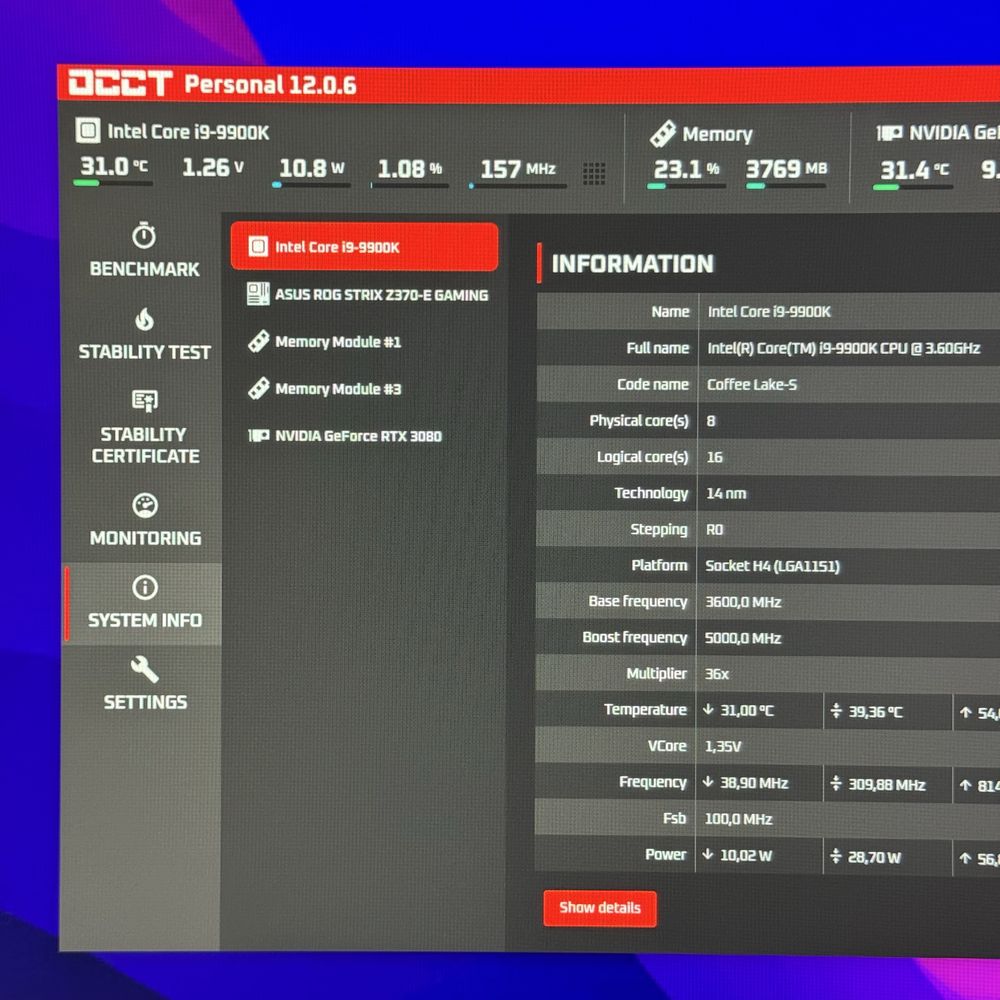 Топ комплект Core i9, Asus Rog Strix Z370 WiFi