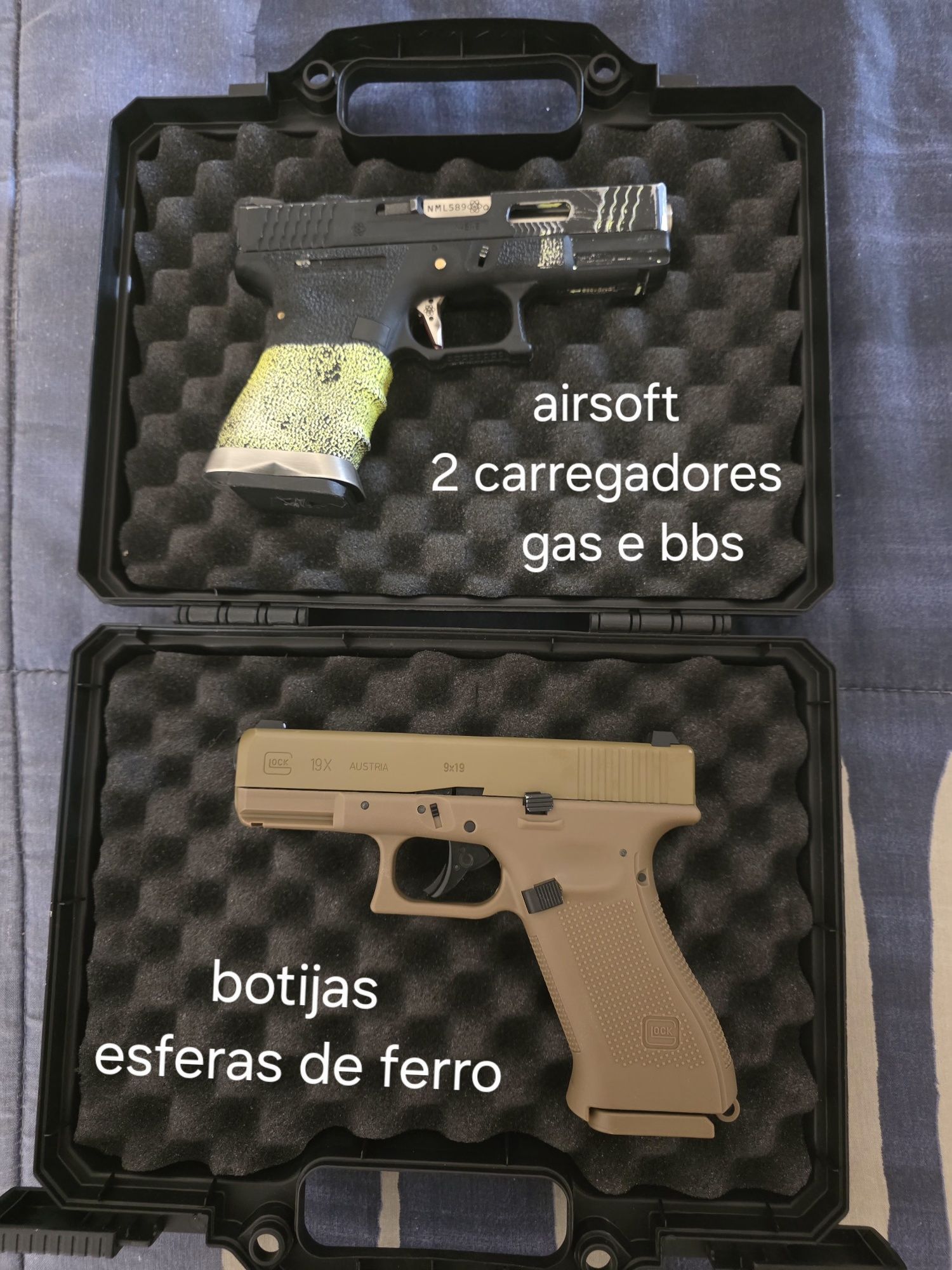 Armas de airsoft e esferas