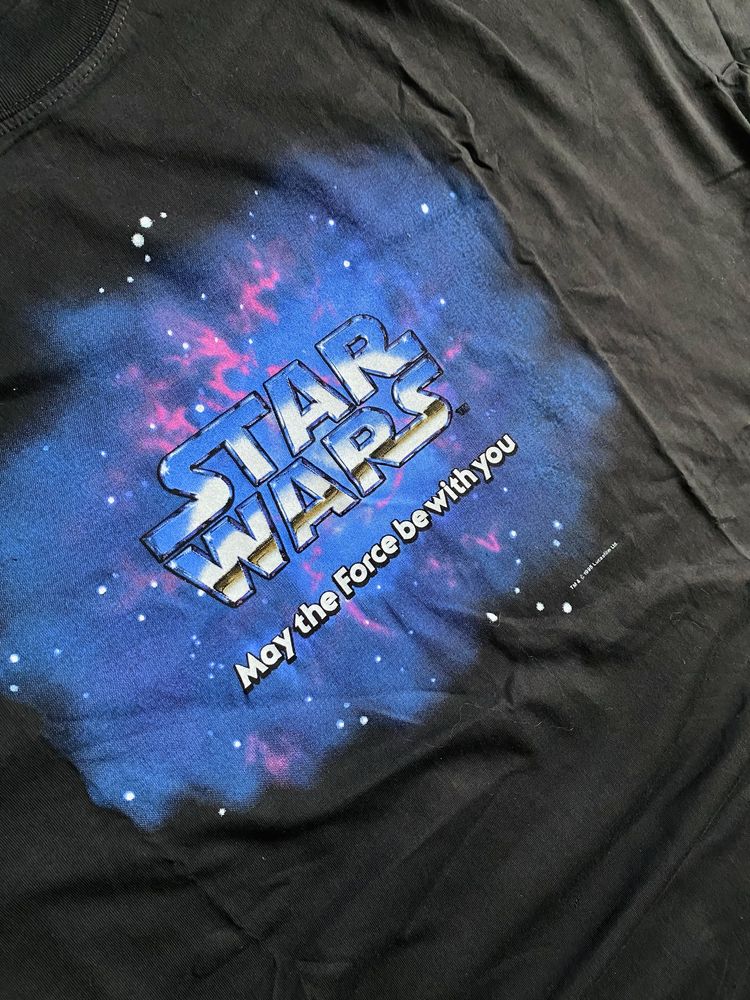 Винтажная футболка мерч Star Wars 1995 May the Force be with you