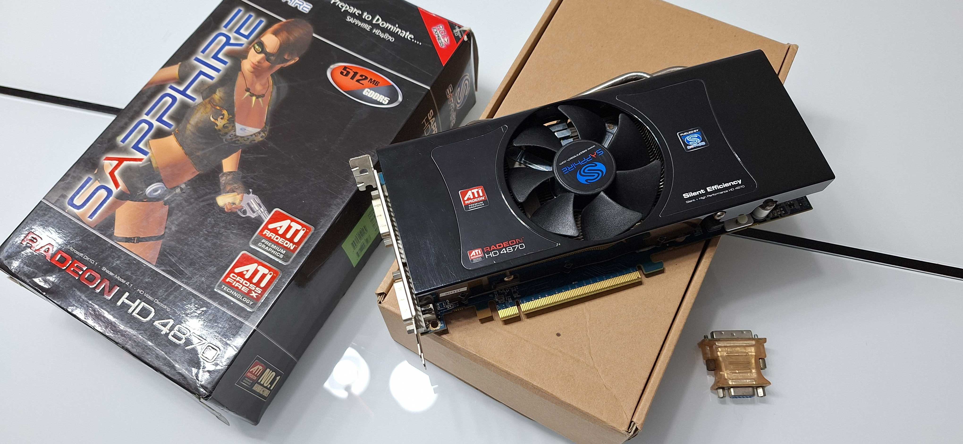 Placa Gráfica Sapphire Radeon HD4870 PCIe, em bom estado na caixa