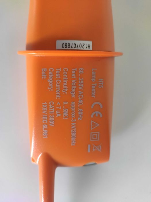Testador de lâmpadas para NEON e lâmpadas Fluorescentes, Gás