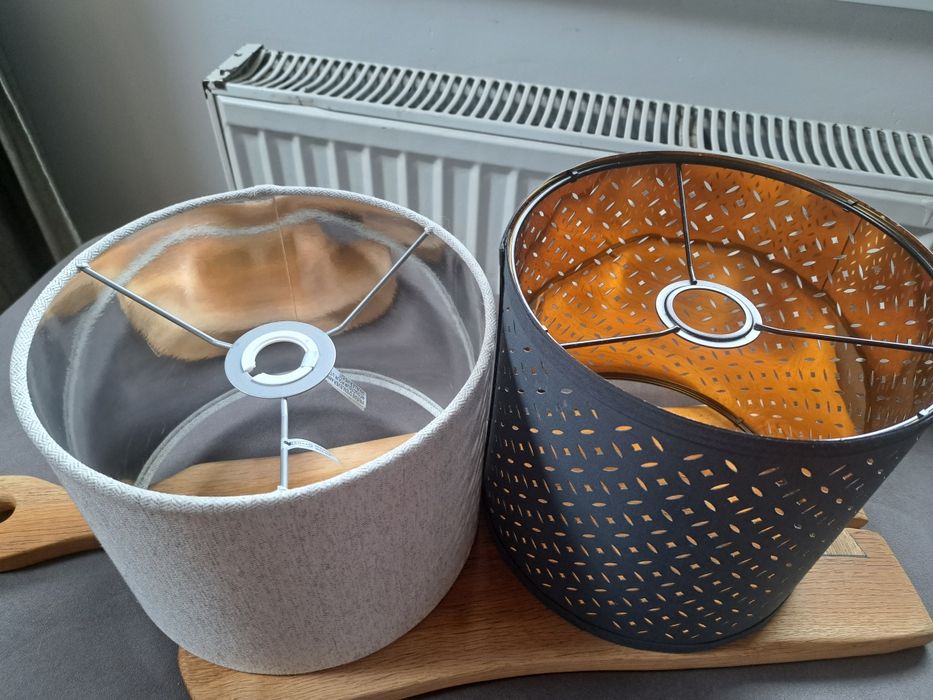 Klosz do lampy, abażur szary i niebieski