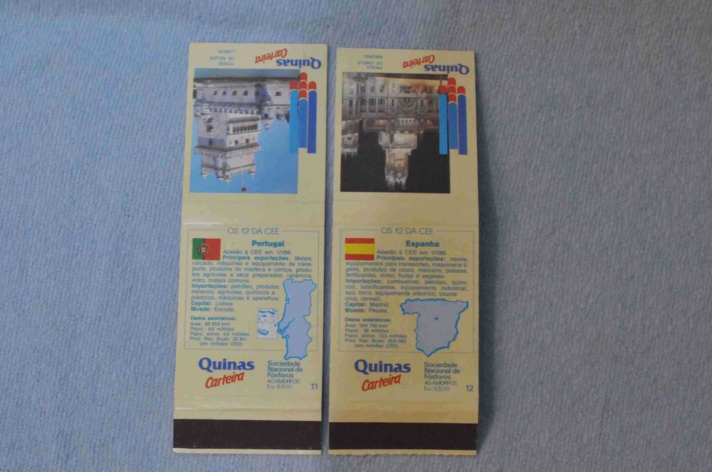 Vintage – Carteiras de fósforos Quinas - Os 12 da CEE