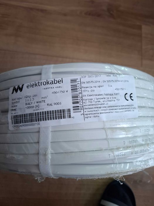 Przewód YDY 3x2,5 100 mb