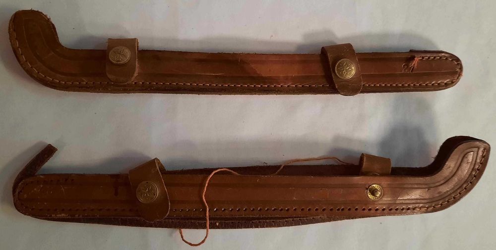 Stare Góralskie Ochraniacze na Łyżwy Skóra