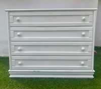 Cómoda com 4 gavetas, branco/Chest of 4 drawers-Dresser White-Vintage