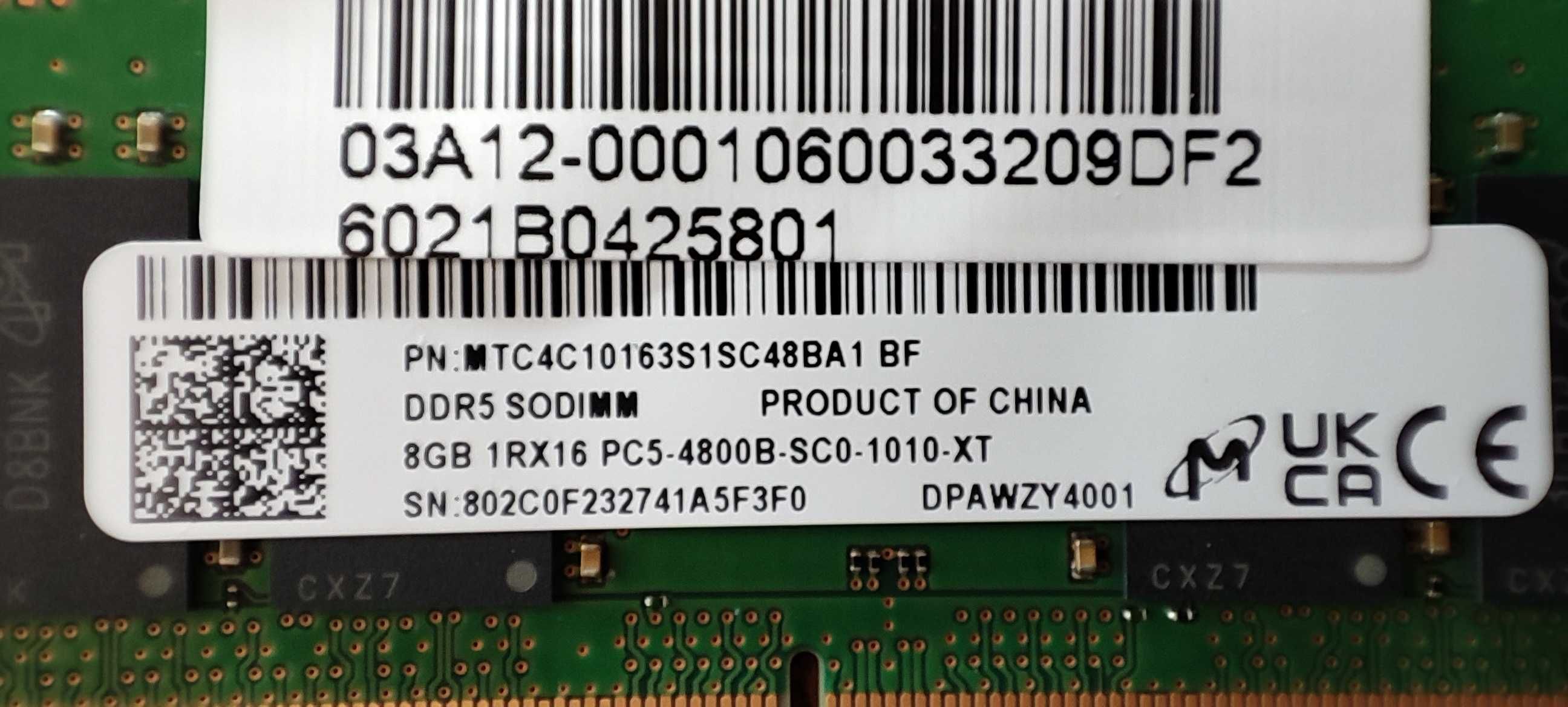 Оперативная память SODIMM DDR5-4800 16Gb (2х8Gb) для ноутбука