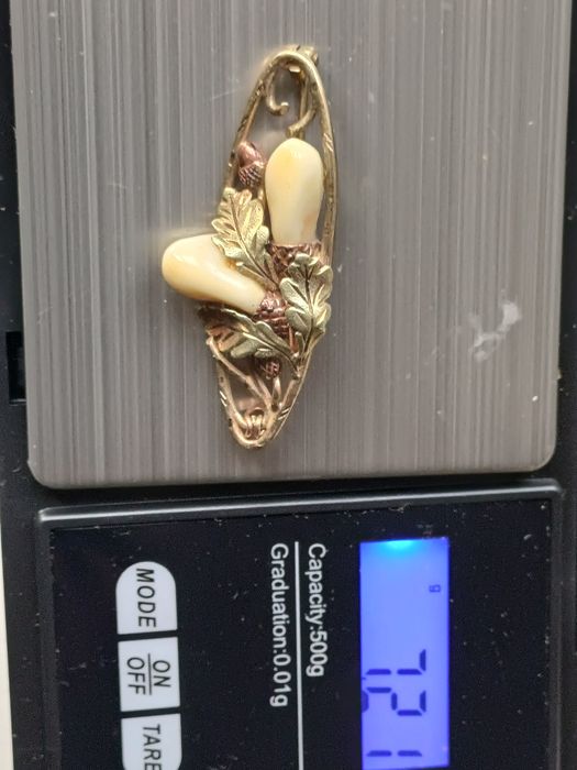 Złota Broszka myśliwska zloto 333